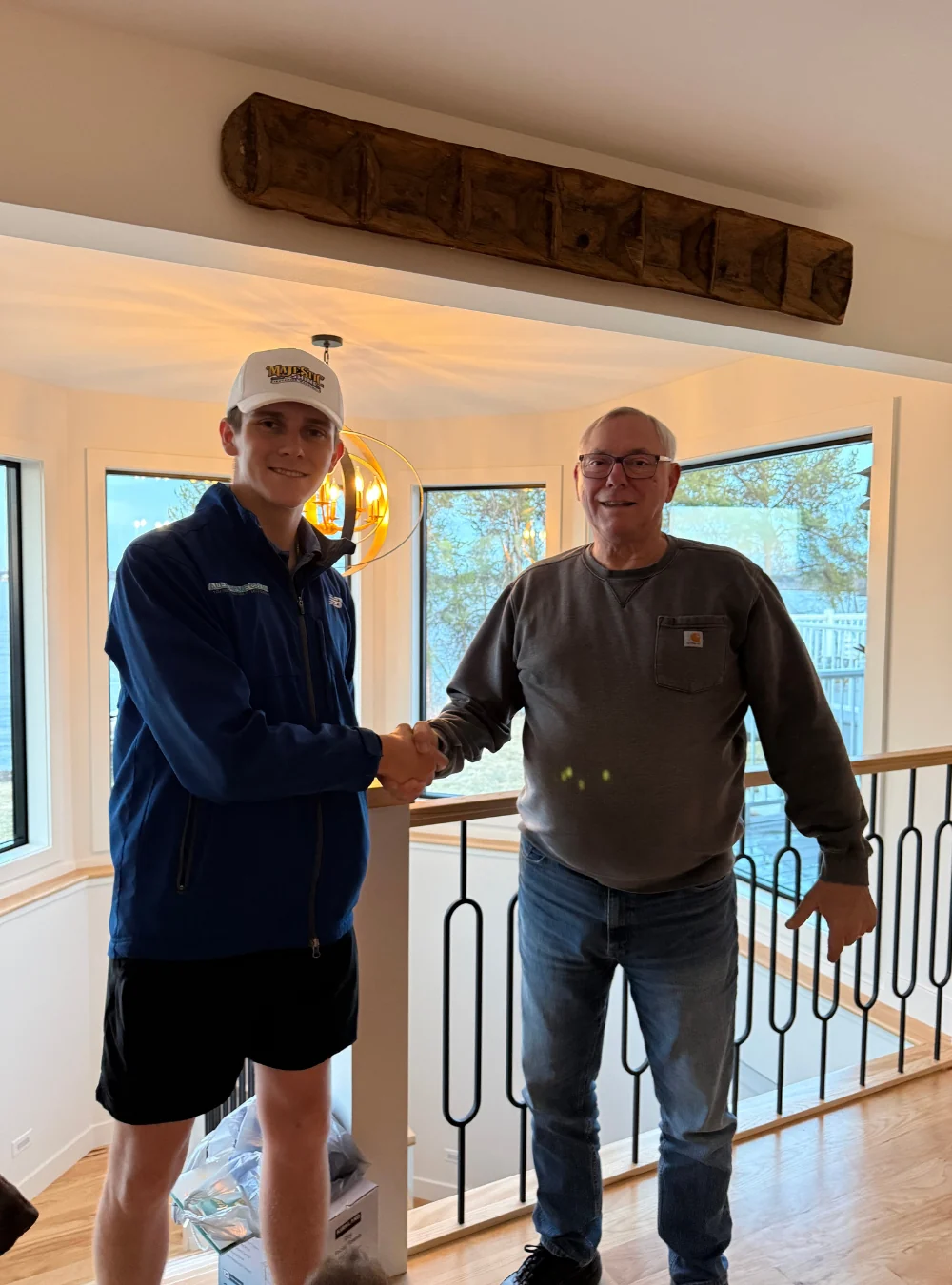Alex with a happy Majestic Shine client after completed service