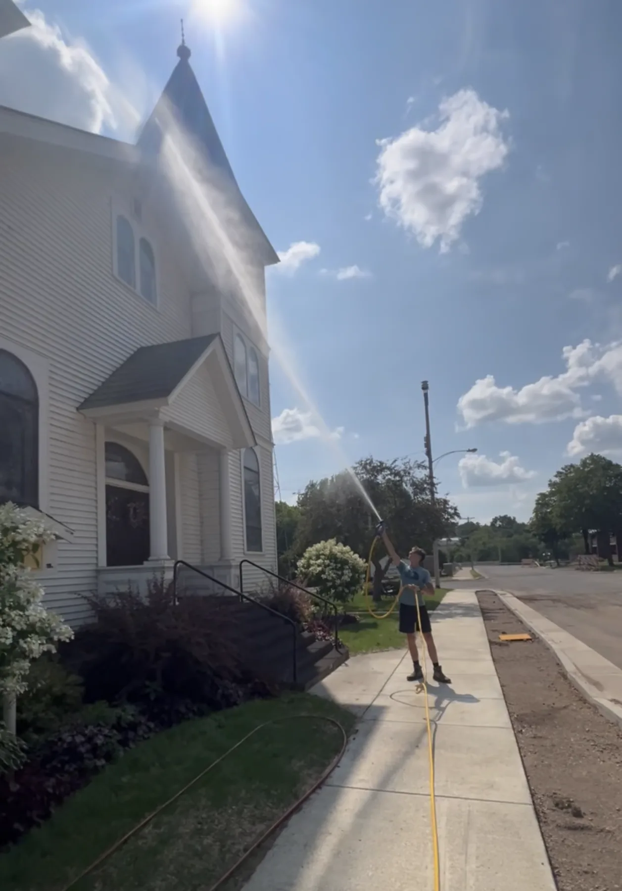 Exterior commercial cleaning by Majestic Shine near Eau Claire and Chippewa Falls