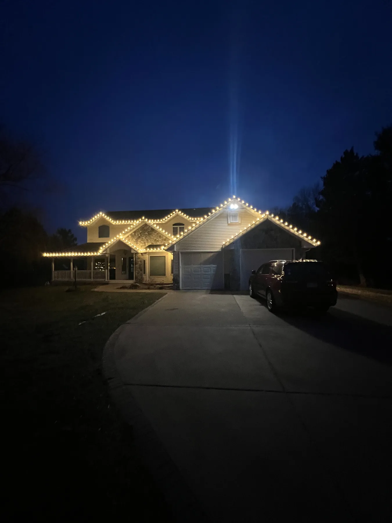 Custom holiday lights installed by Majestic Shine in western Wisconsin