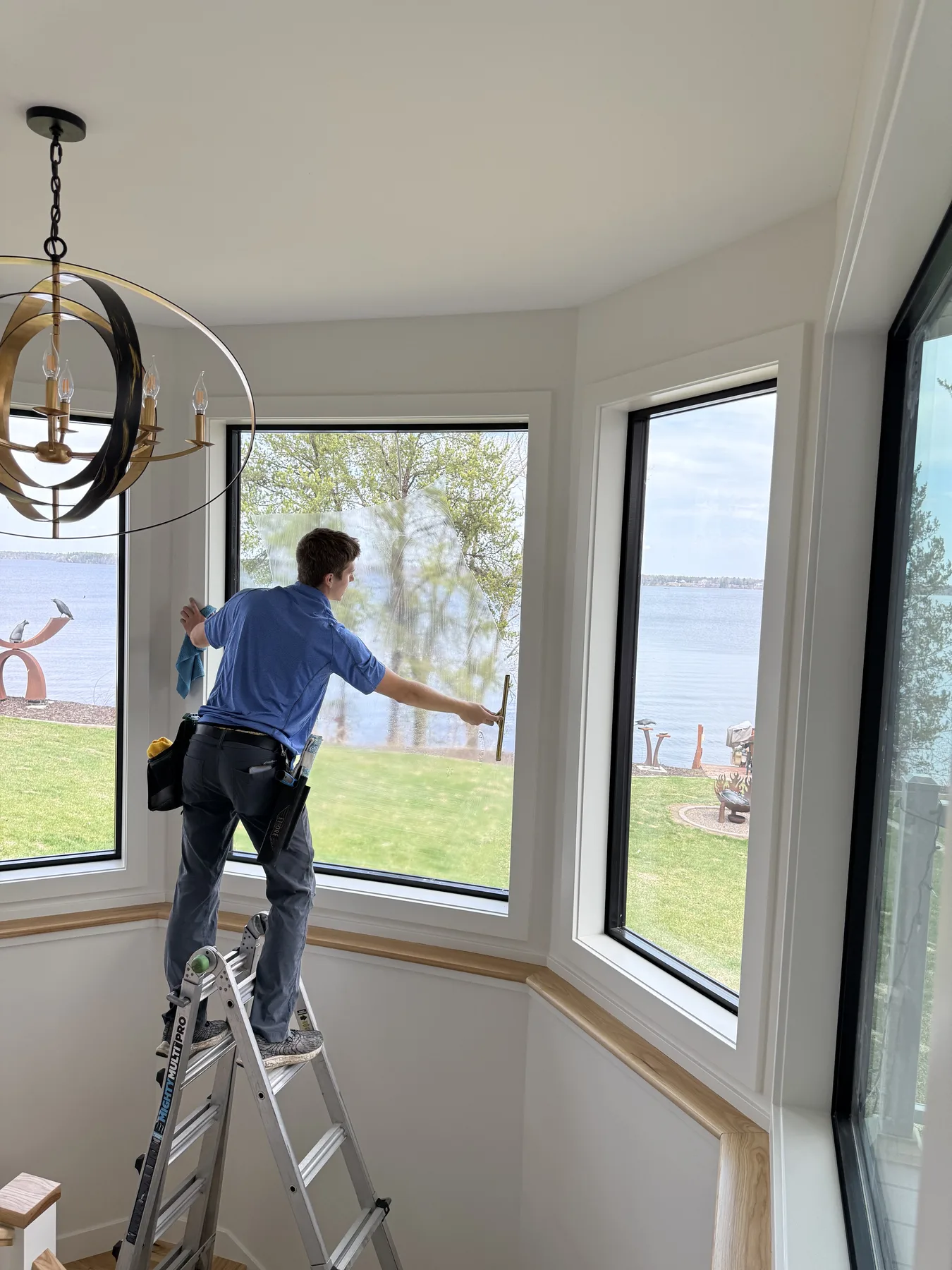 Professional window cleaning for streak-free glass at a Chippewa Valley property